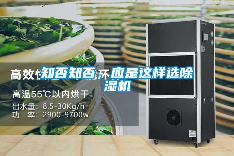 知否知否，應是這樣選除濕機