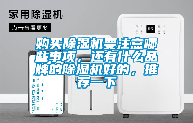 購買除濕機要注意哪些事項，還有什么品牌的除濕機好的，推薦一下